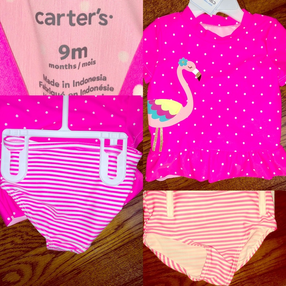 Carters 9M Pink polkadot 2-piece baby girl